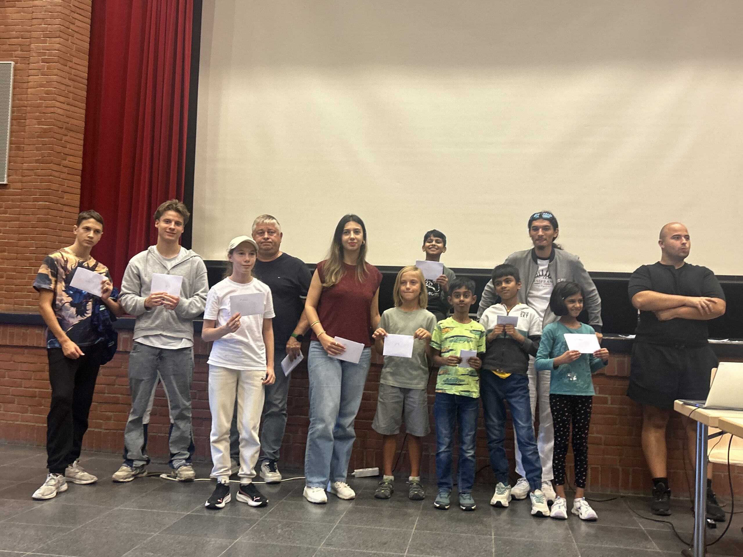 Prize recipients at Gambit Bonnevoie’s 90th anniversary rapid tournament