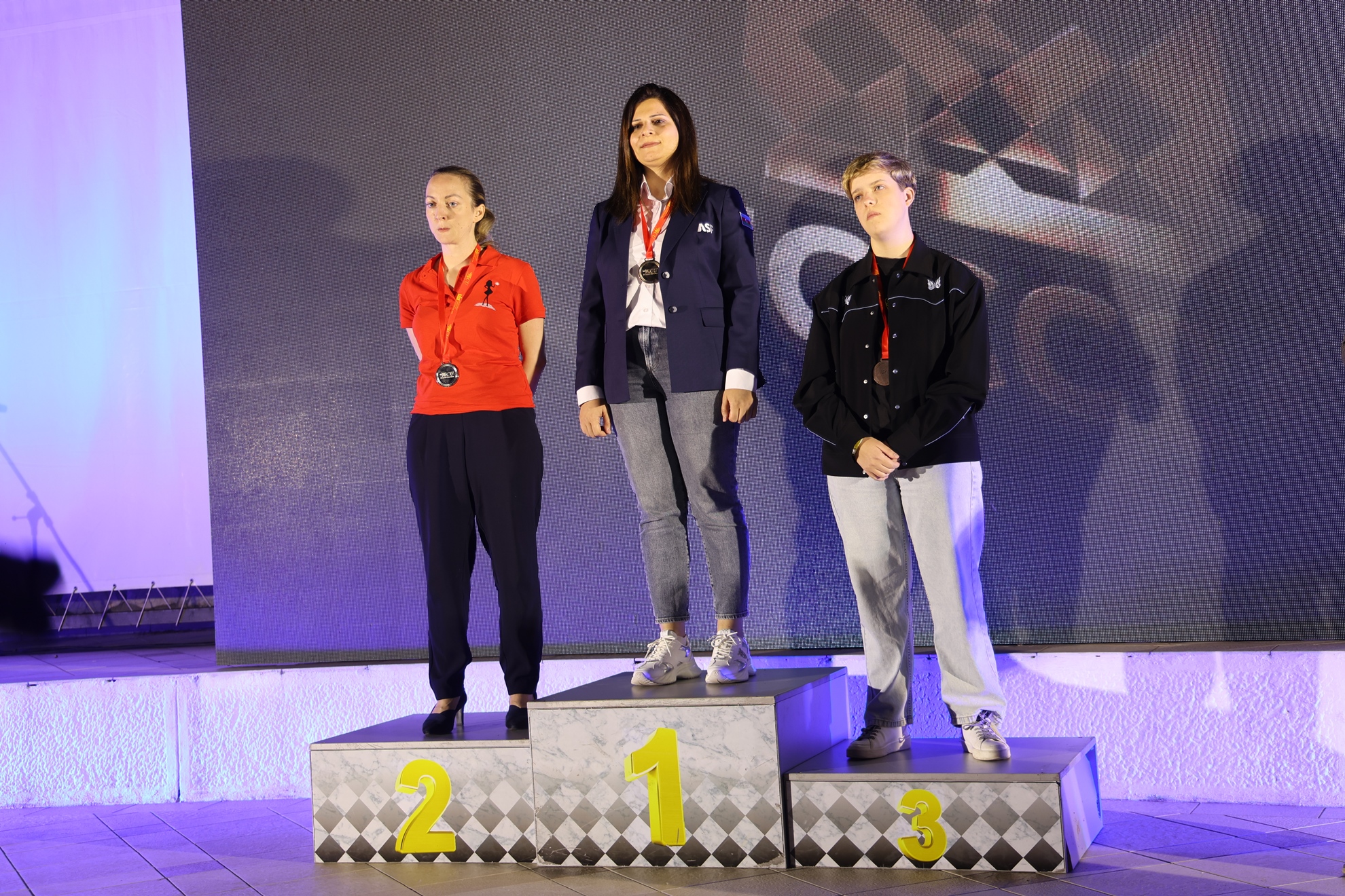 Board 4 medal podium at the European Chess Club Cup in Budva, where Aleksandra Maltsevskaya won bronze.